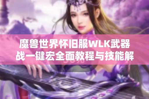 魔兽世界怀旧服WLK武器战一键宏全面教程与技能解析