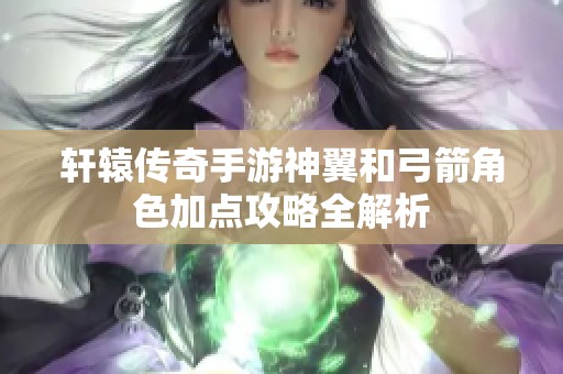 轩辕传奇手游神翼和弓箭角色加点攻略全解析