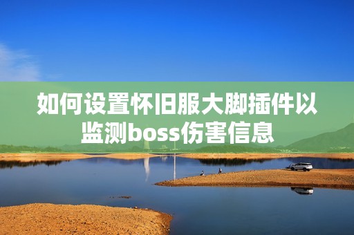 如何设置怀旧服大脚插件以监测boss伤害信息