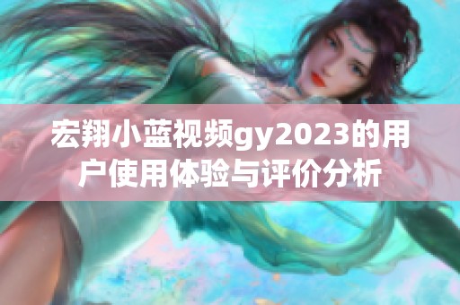 宏翔小蓝视频gy2023的用户使用体验与评价分析