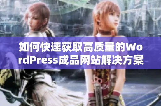 如何快速获取高质量的WordPress成品网站解决方案